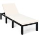 Honhorrs Seven-Position Patio Chaise Lounge, Woven PE Rattan with Cushion Ties and Eight-Leg Support