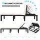 Honhorrs Seven-Position Patio Chaise Lounge, Woven PE Rattan with Cushion Ties and Eight-Leg Support