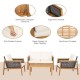 Honhorrs 4-Piece Acacia Wood and PE Rattan Patio Set with Coffee Table and Removable Cushion Covers