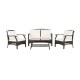 Honhorrs 4-Piece Brown PE Rattan Patio Seating Set with Cushions, Coffee Table and Protective Cover