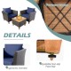Owlyin Three-Piece Rattan Patio Bistro Set, Cushioned Chairs and Acacia Table with Adjustable Feet