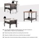 Owlyin Five-Piece Wicker Patio Lounge Group, Cushions and Ottomans with Acacia Wood Serving Table