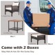 Owlyin Five-Piece Wicker Patio Lounge Group, Cushions and Ottomans with Acacia Wood Serving Table