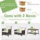 Honhorrs Four-Piece Wicker Patio Seating with Cushions and a Two-Level Acacia-Top Coffee Table