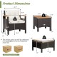 Owlyin Five-Piece Patio Lounge Set, Acacia and Rattan Chairs with Two Ottomans and a Coffee Table