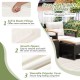 Owlyin Five-Piece Patio Lounge Set, Acacia and Rattan Chairs with Two Ottomans and a Coffee Table