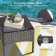 Honhorrs Eight-Piece Wicker Patio Set, Four Chairs, Two Ottomans and Two Glass Tables with Cushions