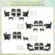 Honhorrs Eight-Piece Wicker Patio Set, Four Chairs, Two Ottomans and Two Glass Tables with Cushions