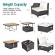 Honhorrs Seven-Piece Wicker Patio Set, Cushion Storage and Acacia Table with Two Convertible Heights