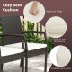 Honhorrs Four PE Wicker Patio Dining Armchairs, Cushioned Sixteen-Inch Seats with Adjustable Feet