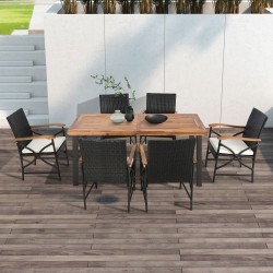 XVX Two PE-Rattan Patio Armchairs, Sixteen-Inch Seats with Zippered Cushions and Adjustable Feet