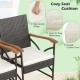 Owlyin Two PE-Rattan Patio Armchairs, Sixteen-Inch Seats with Zippered Cushions and Adjustable Feet