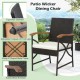 Owlyin Two PE-Rattan Patio Armchairs, Sixteen-Inch Seats with Zippered Cushions and Adjustable Feet