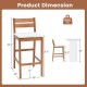 Owlyin Two Eucalyptus Patio Bar Stools, Cushioned Seats with Inclined Backs and Built-In Footrests