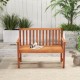 Owlyin Two-Seat Eucalyptus Garden Bench, Curved Seat with High Back and Open Slatted Construction