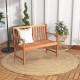 Owlyin Two-Seat Eucalyptus Garden Bench, Curved Seat with High Back and Open Slatted Construction