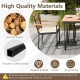 Owlyin Pair of Patio Dining Armchairs, Acacia Backrests and Arms with Removable Tie-On Seat Cushions