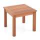 Honhorrs 18-Inch Square Eucalyptus Patio Table, Slatted Top with Rounded Corners and Frame Braces