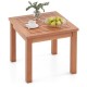 Honhorrs 18-Inch Square Eucalyptus Patio Table, Slatted Top with Rounded Corners and Frame Braces