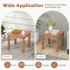 Honhorrs 18-Inch Square Eucalyptus Patio Table, Slatted Top with Rounded Corners and Frame Braces
