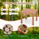 Honhorrs 18-Inch Square Eucalyptus Patio Table, Slatted Top with Rounded Corners and Frame Braces