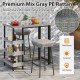 Owlyin 43.5-Inch Patio Bar Table, Rattan and Tempered Glass with Three Storage Shelves Below the Top