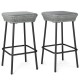 Honhorrs Two 29.5-Inch Patio Bar Stools, Rattan Seats with Metal Footrests and Adjustable Foot Pads