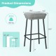 Honhorrs Two 29.5-Inch Patio Bar Stools, Rattan Seats with Metal Footrests and Adjustable Foot Pads