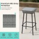 Honhorrs Two 29.5-Inch Patio Bar Stools, Rattan Seats with Metal Footrests and Adjustable Foot Pads