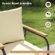 Honhorrs Four-Piece Wicker Patio Set, Loveseat, Chairs and Glass Table with Washable Cushion Covers