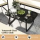 Honhorrs Four-Piece Wicker Patio Set, Loveseat, Chairs and Glass Table with Washable Cushion Covers
