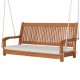 Owlyin Two-Person Eucalyptus Porch Swing, Cushioned Bench with Adjustable Hanging Ropes and Hooks
