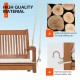 Owlyin Two-Person Eucalyptus Porch Swing, Cushioned Bench with Adjustable Hanging Ropes and Hooks