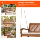 Owlyin Two-Person Eucalyptus Porch Swing, Cushioned Bench with Adjustable Hanging Ropes and Hooks