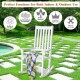 Honhorrs Acacia Wood Rocking Chair, High Back and Contoured Slatted Seat with Broad Patio Armrests
