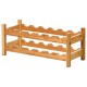 Two-Tier Bamboo Wine Rack by Honhorrs, Twelve Horizontal Bottle Positions in an Open Storage Layout