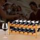 Two-Tier Bamboo Wine Rack by Honhorrs, Twelve Horizontal Bottle Positions in an Open Storage Layout