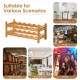 Two-Tier Bamboo Wine Rack by Honhorrs, Twelve Horizontal Bottle Positions in an Open Storage Layout