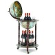 Honhorrs 17-Inch Globe Drinks Cart, Historic Map Design with Wood Legs, Lower Shelf and Casters