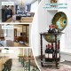 Honhorrs 17-Inch Globe Drinks Cart, Historic Map Design with Wood Legs, Lower Shelf and Casters