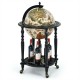 Honhorrs Nautical-Chart Globe Wine Cabinet on Wheels, Two Storage Levels and Solid Wood Legs