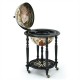 Honhorrs Nautical-Chart Globe Wine Cabinet on Wheels, Two Storage Levels and Solid Wood Legs