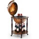 Honhorrs Globe-Style Rolling Wine Cabinet, Lift-Top Bottle Storage with Wood Legs and a Lower Shelf