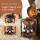 Honhorrs Globe-Style Rolling Wine Cabinet, Lift-Top Bottle Storage with Wood Legs and a Lower Shelf