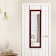 Honhorrs LED Mirrored Jewelry Cabinet, Wall or Door Mount with Ring Slots, Necklace Hooks and Lock