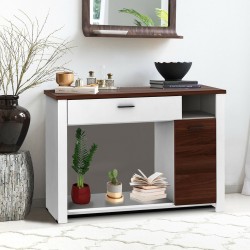 Honhorrs 48-Inch Console Table, Drawer and Cabinet Storage with Open Compartment and Lower Shelf