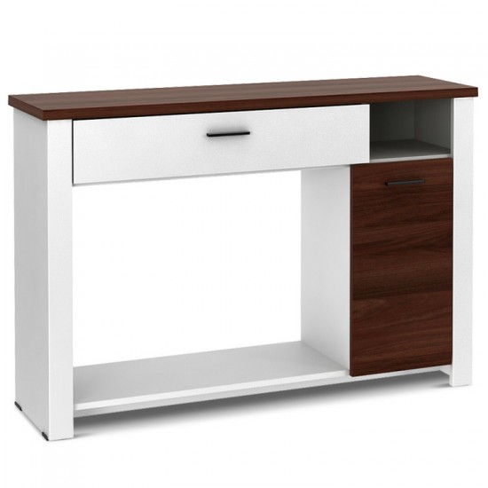Honhorrs 48-Inch Console Table, Drawer and Cabinet Storage with Open Compartment and Lower Shelf