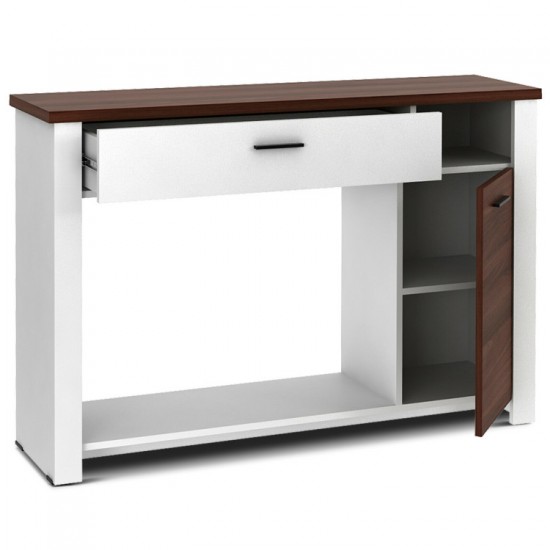Honhorrs 48-Inch Console Table, Drawer and Cabinet Storage with Open Compartment and Lower Shelf