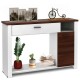 Honhorrs 48-Inch Console Table, Drawer and Cabinet Storage with Open Compartment and Lower Shelf