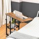 Honhorrs C-Shaped Laptop Side Table: Adjustable Height, Tilting Top, Wire Shelves and Locking Wheels